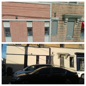 Before & After Exterior Commercial Painting at The Apple Tree Early Learning Center in Guttenberg, NJ